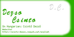 dezso csinto business card